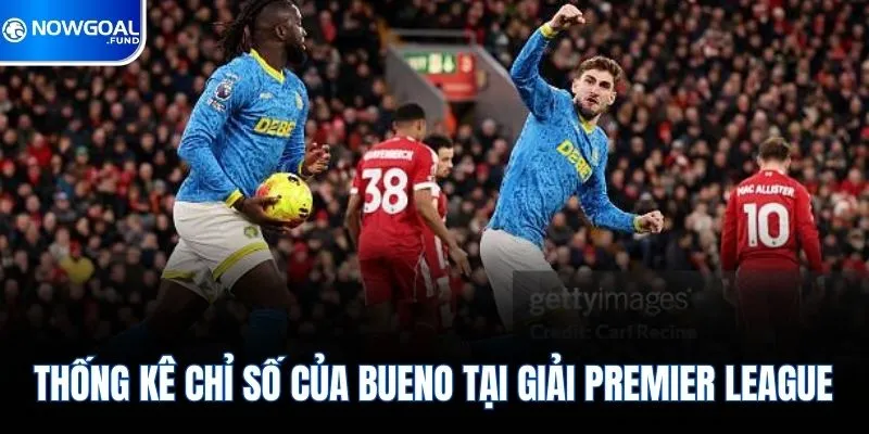 Thống kê chỉ số của Bueno tại giải Premier League